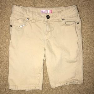 Khaki uniform girls shorts